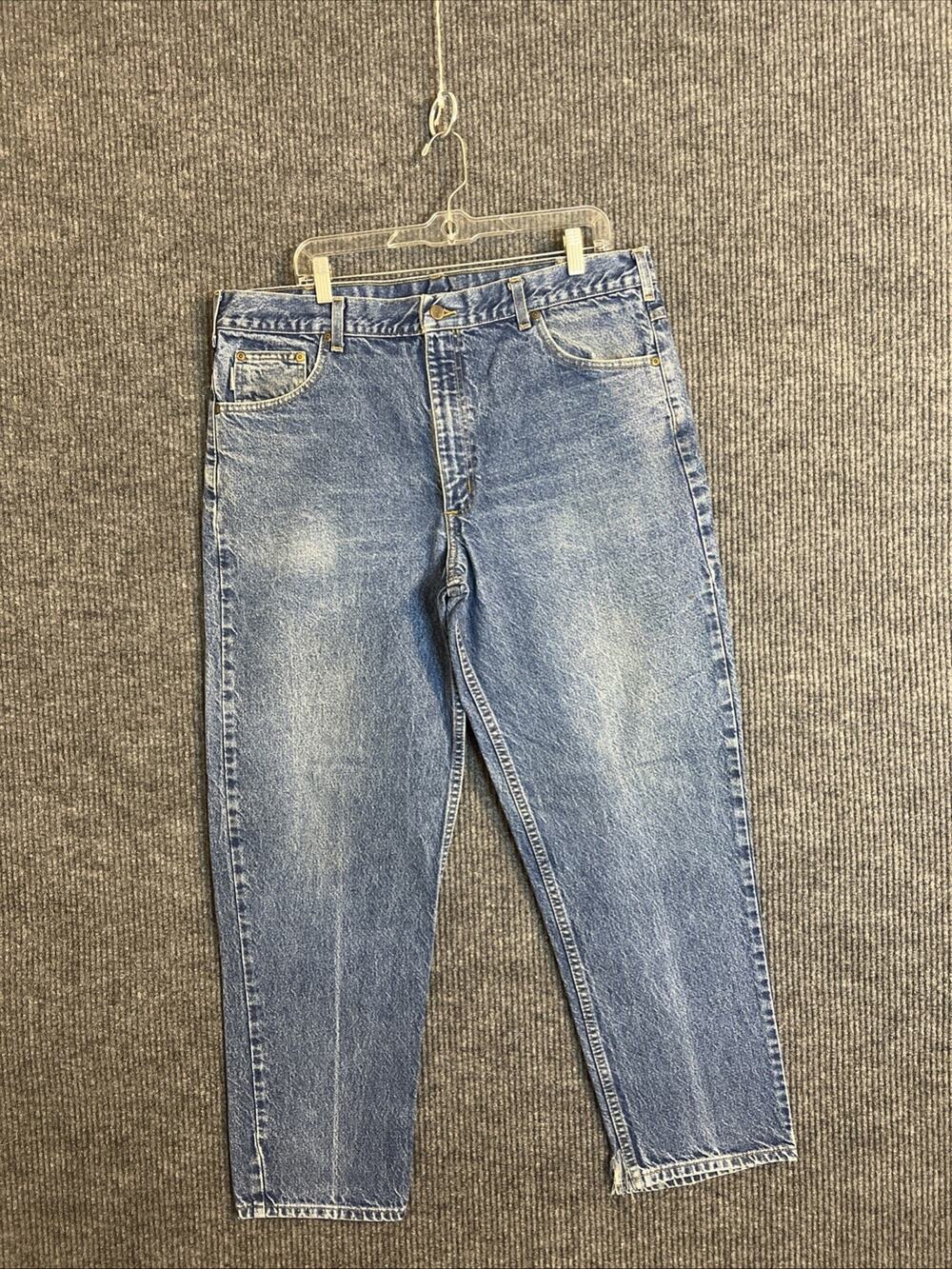Vintage Carhartt Mens Tapered Jeans Size 40 Blue Medium Wash Made In USA Cotton